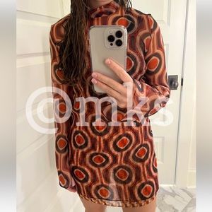 ZARA Printed Organza Dress (S)